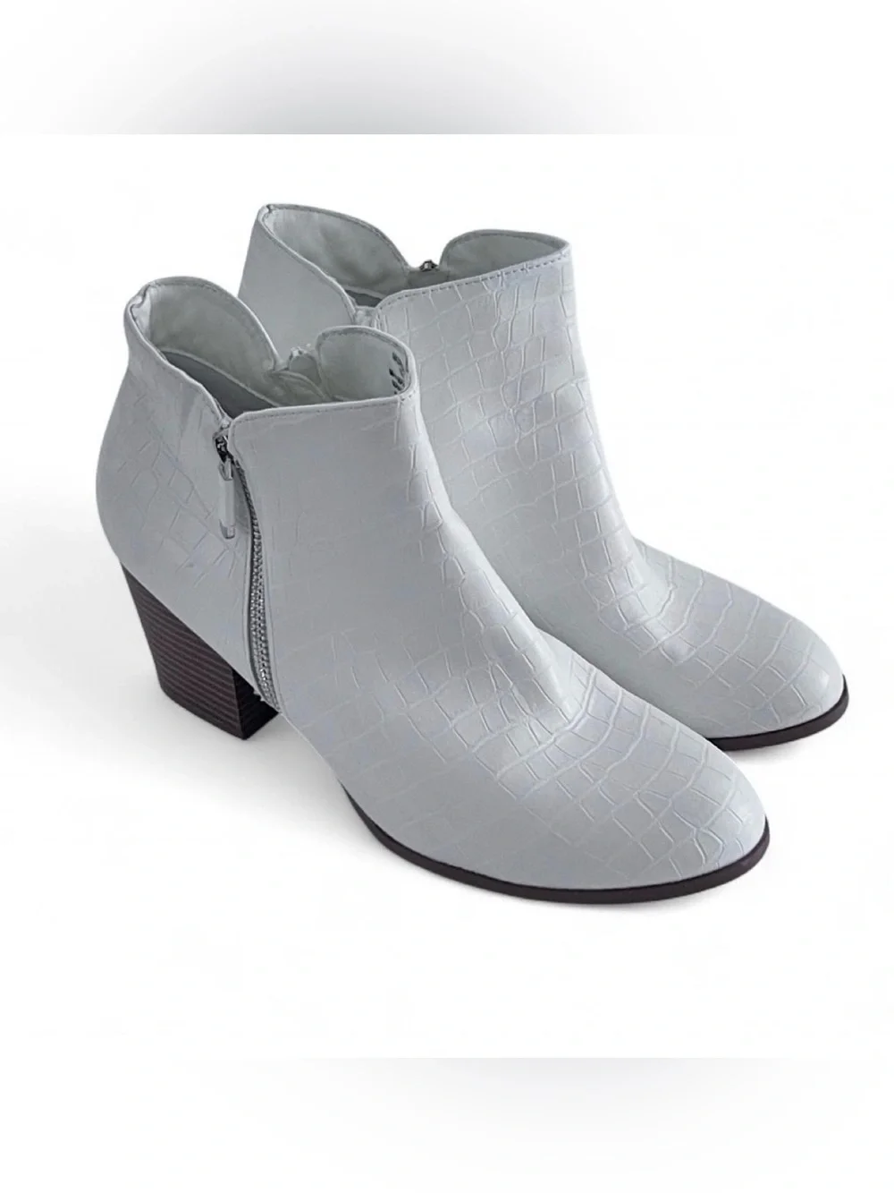 Style & Co. Womens Masrinaa Faux Leather Almond Toe Ankle Boots 10